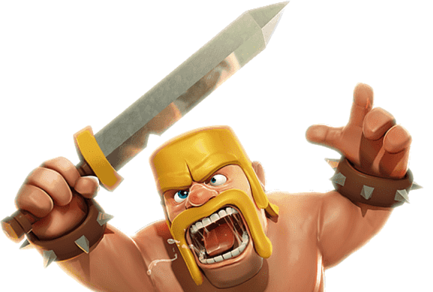 Angry clash of clans barbarian